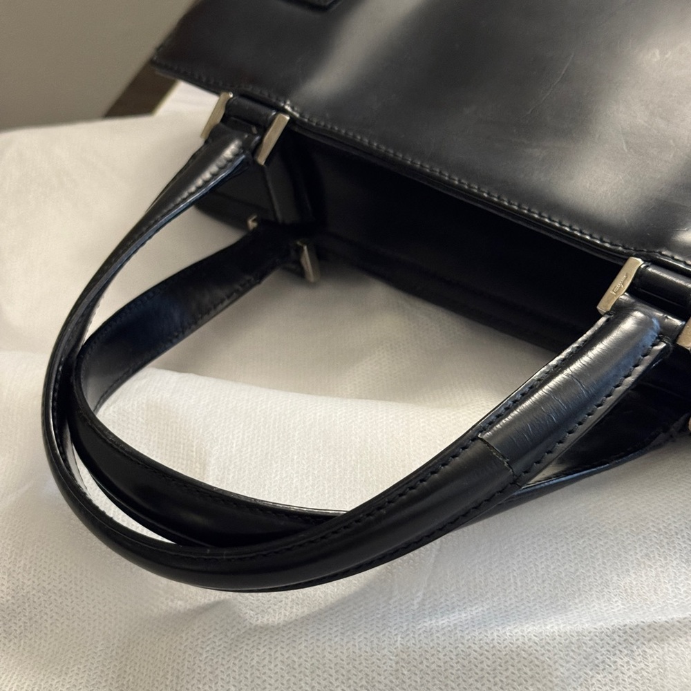 Salvatore Ferragamo Wanda Black Satchel with Silver Accents - Picture 7 of 8